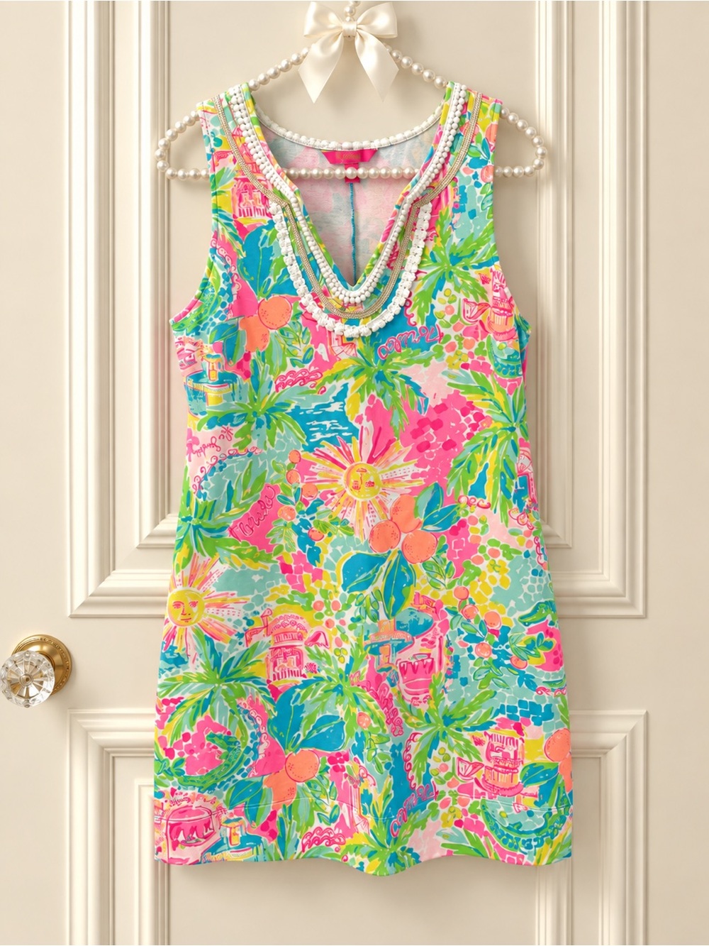 NWOT Lilly Pulitzer Woman Harper Shift Dress “Sunshine State Of Mind” Sz L